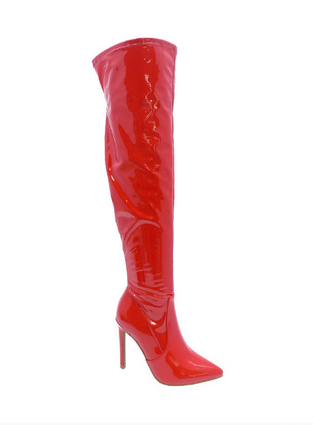 Red Patent Leather Boot (NEW)